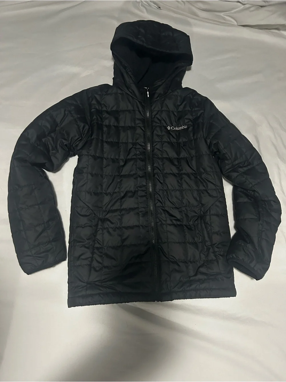 Columbia Black Quilted Hooded Puffer Jacket